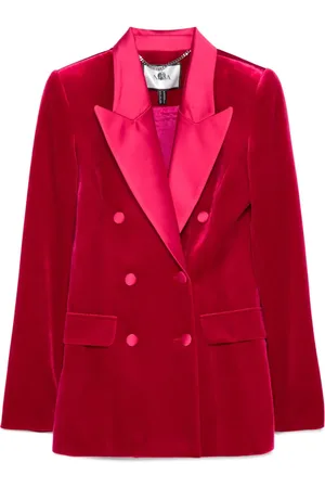 NISSA Double-breasted velvet blazer
