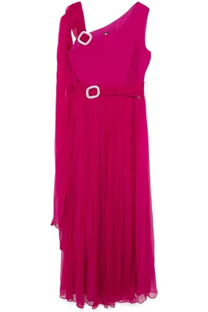 NISSA Pleated-skirt maxi dress