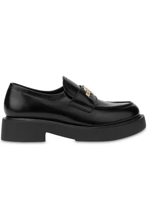 Moschino 35mm logo-plaque leather loafers