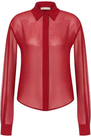 Serafini Classic-collar semi-sheer shirt