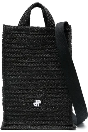 Patou Vertical JP raffia tote bag