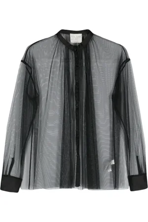 FORTE FORTE Raw-cut mesh shirt