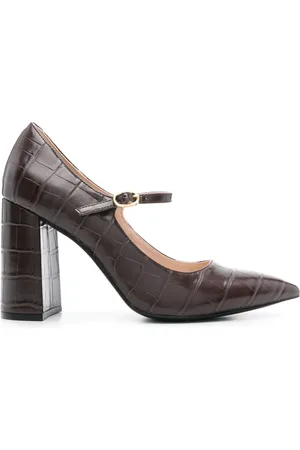 Twin-Set 100mm embossed crocodile effect pumps