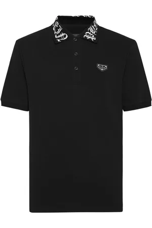 Philipp Plein Gothic-print piqu?? polo shirt