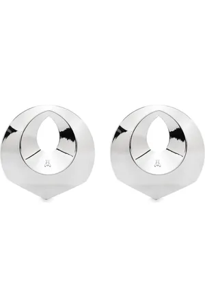 Patrizia Pepe Embossed-logo hoop earrings