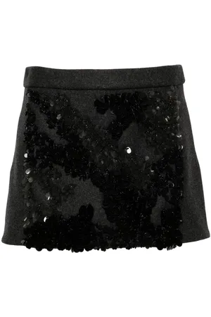 Plan C Sequined m??lange-effect mini skirt