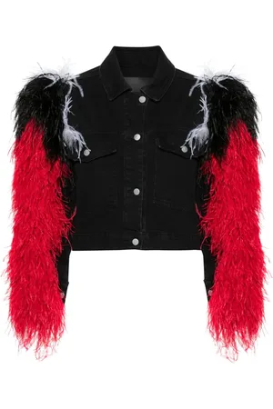 LOULOU Feather-detail denim jacket