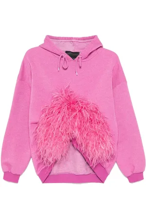 LOULOU Feather-detail hoodie