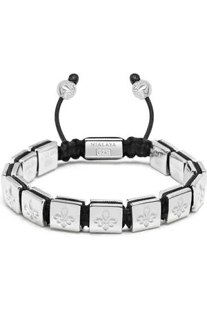 Nialaya Engraved beaded bracelet