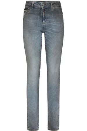 Philipp Plein Heart-embellished denim legging