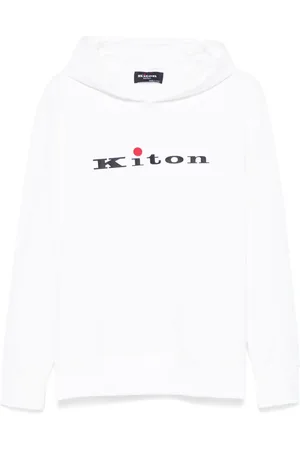Kiton Rubberised-logo hoodie