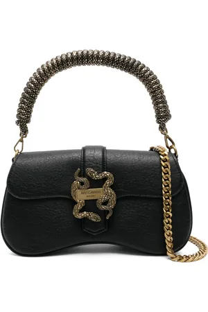 Roberto Cavalli Snake-buckle shoulder bag