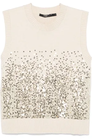 SEVENTY BY SERGIO TEGON Sequin-embellished sleeveless sweater