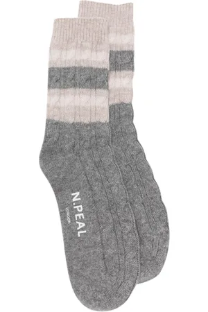 N.PEAL Stripe cable socks
