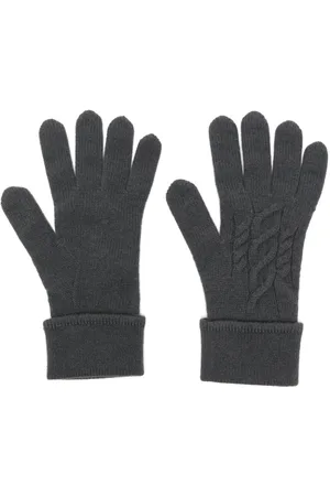 N.PEAL Cable cashmere gloves