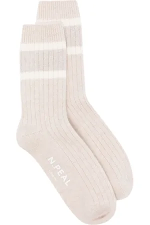 N.PEAL Stripe ribbed socks