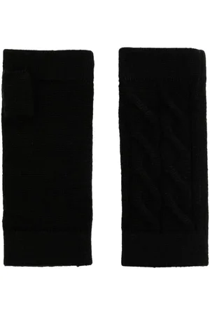 N.PEAL Cable Fingerless Cashmere Gloves