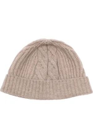N.PEAL Cable rib beanie hat