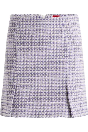 HUGO BOSS Patterned cotton mini skirt