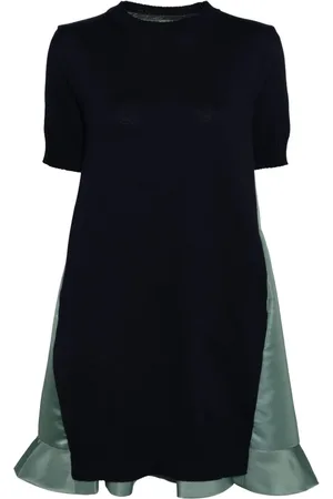SACAI Patchwork knitted mini dress