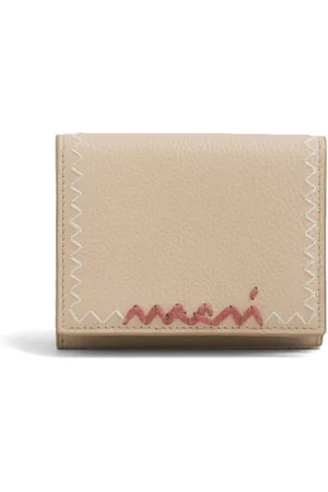 Marni Logo-embroidered leather wallet