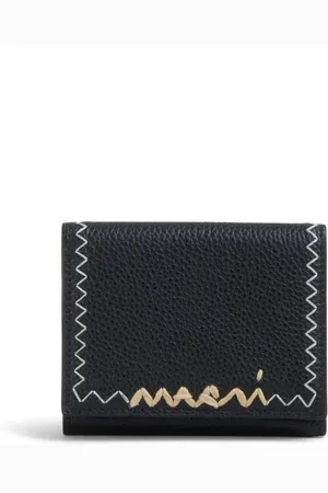 Marni Logo-embroidered leather wallet