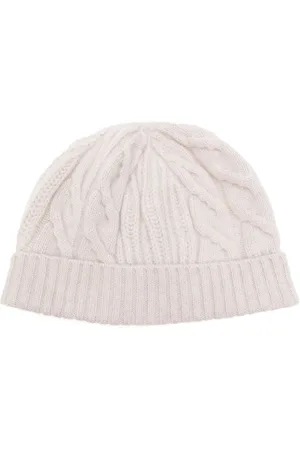 N.PEAL Cable rib beanie hat