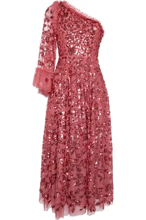 Needle & Thread Falling Leaves One-shoulder Ankle gown