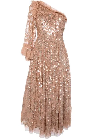 Needle & Thread Falling Leaves One-shoulder Ankle gown