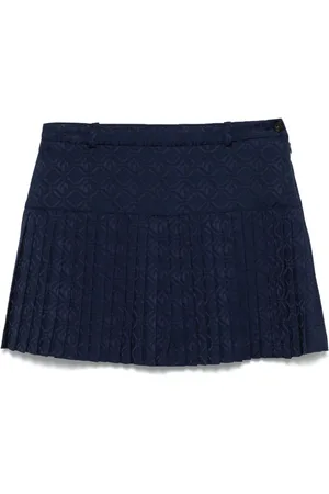 Marine Serre Moon Diamond-jacquard plaetd mini skirt