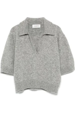 LANEUS Cropped knitted top