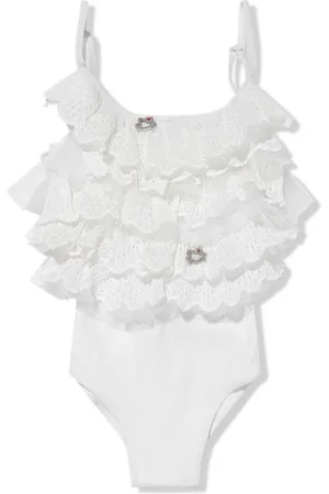 Selini Action Embroidery ruffle swimsuit