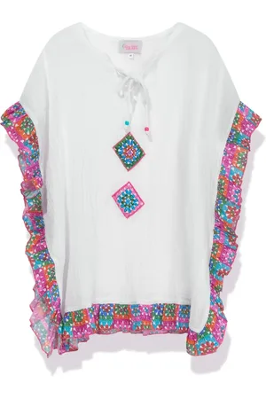 Selini Action Frill-edge cotton kaftan