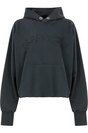 Maison Margiela Logo-embroidered cotton hoodie