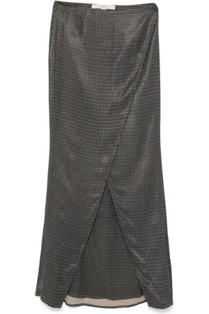 REMAIN Checked maxi skirt