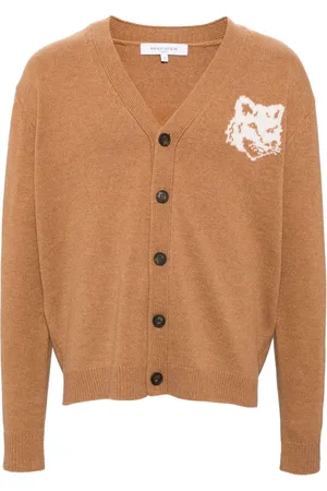 Maison Kitsuné Fox head intarsia cardigan