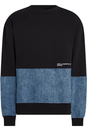 Karl Lagerfeld Paneled denim sweatshirt