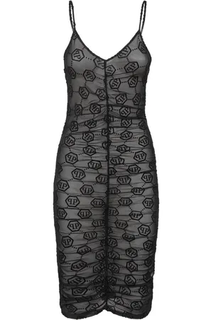 Philipp Plein Monogram tulle dress