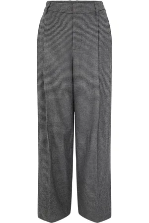 Vince Checked wide-leg trousers