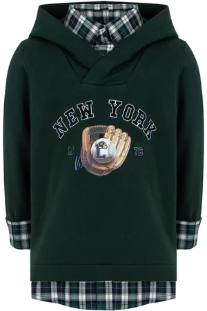 Lapin House Graphic-print layered-design hoodie