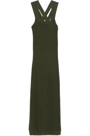 Patou Criss-cross virgin wool midi dress