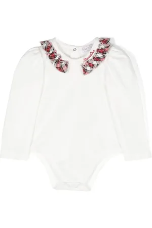 MONNALISA Logo-embroidered ruffle body