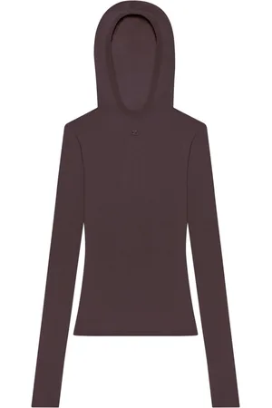 Courrèges Hooded knitted top