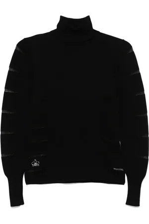 GENNY Sheer-panels roll-neck jumper