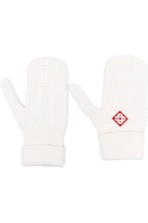 Casablanca Column-stitch mittens