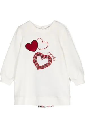 MONNALISA Logo-embroidered pleated dress