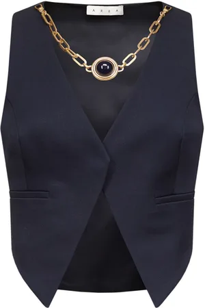 AREA Gemstone-necklace gilet