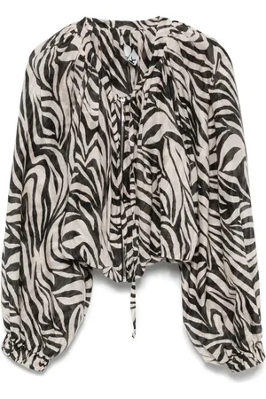PNK Zebra-printed cropped bomber