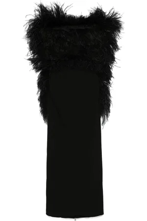 Sportmax Feather-trim midi dress
