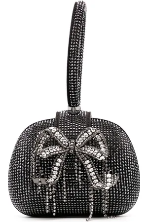Self-Portrait Rhinestone top handle clutch bag